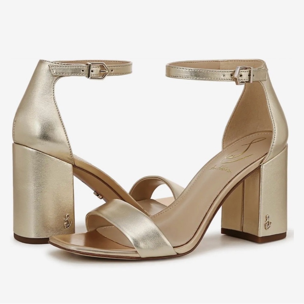 Sam Edelman Metallic Gold Heels Daniella Block heels size 6
